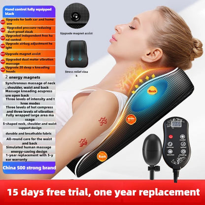 Electric Cervical Pillow For Neck Airbag Ttraction Shiatsu Head Body Back Waist Massager Car With Heating Vibrating Massage